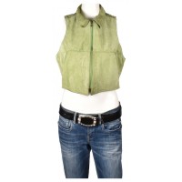 Зелен кожен елек Leather Fashion Wear