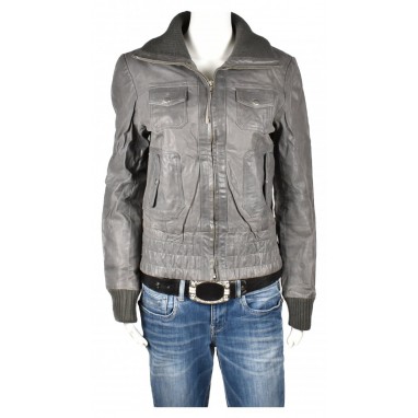 Сиво кожено яке Vero Moda