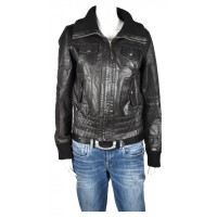 Дамско черно кожено яке Vero Moda