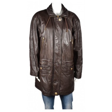 Дамско кафяво кожено яке Echtes Leder