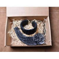 Ръчно изработена гривна и колие от естествена кожа Merriam