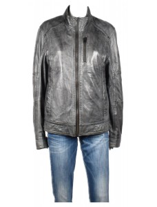Сиво кожено мъжко яке Esprit
