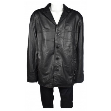 Черно мъжко кожено яке JCC Collection