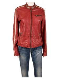 Дамско кожено яке Montgomery – червено